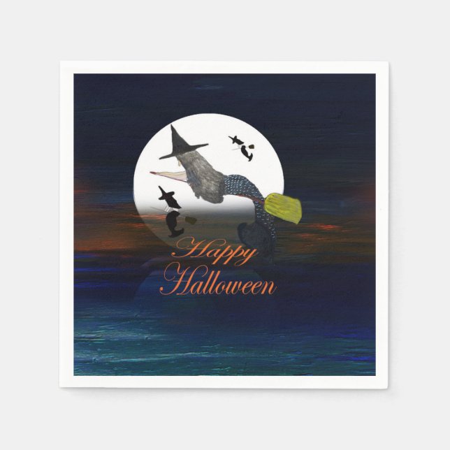 guardanapos de festa da bruxa sereia de Halloween  (Frente)