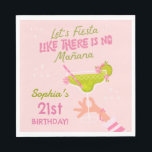 Guardanapos de Festa de Aniversário Adulto Margari<br><div class="desc">Coloque a tequila a fluir e a festa a começar com esta coleção de Festa de Aniversário Adulto Margarita Fiesta! Este design apresenta um margarita verde desenhado à mão com uma mulher moderna brindando! Nossos enfeites de festa, jogos e modelos são fáceis de editar e projetados para tornar a sua...</div>