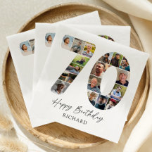 Guardanapos de festa de aniversário de 70 anos com