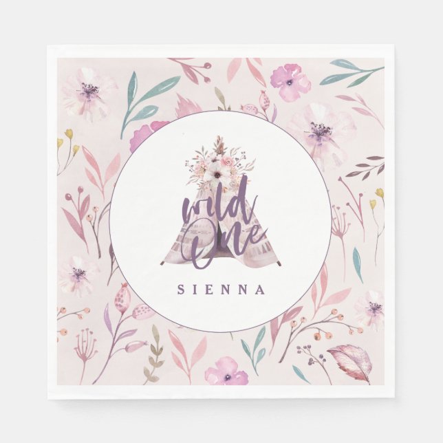 Guardanapos de festa de aniversário de uma árvore  (Frente)