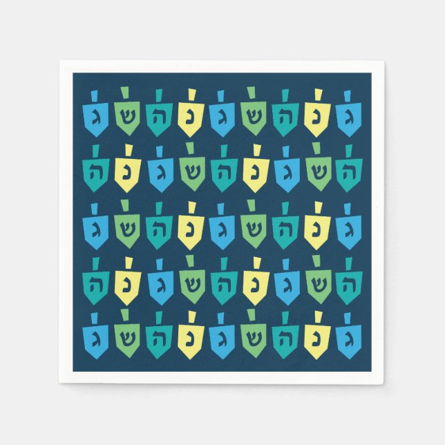 Guardanapos de festa de dreidel de Hanukkah (Frente)
