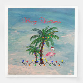 guardanapos de festa de flamingos de Natal