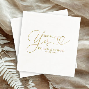 Guardanapos de festa de noivado She Said Yes Cute