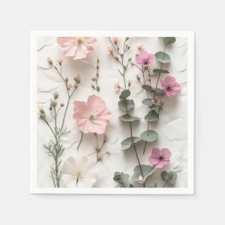 Guardanapos de festa de papel floral Elegant Blush