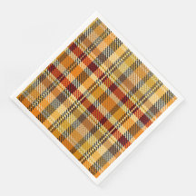 Guardanapos de festa de papel Plaid Earthtone