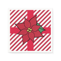 Guardanapos de festa de poinsettia vermelha de Nat