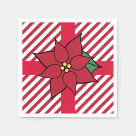 Guardanapos de festa de poinsettia vermelha de Nat