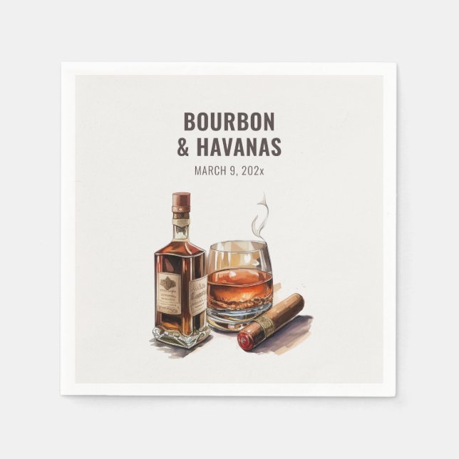 Guardanapos de Festa de Solteiro Bourbon Cigar (Frente)