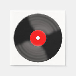 Guardanapos de festa de vinil vermelho retrô