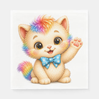 Guardanapos de festa do arco-íris do gatinho Tumbl