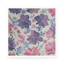 Guardanapos de festa florais Rosa Lua Azul