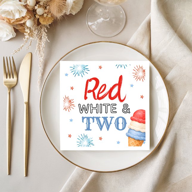 Guardanapos de festa Vermelho Branco e Dois Sorvet (Criador carregado)