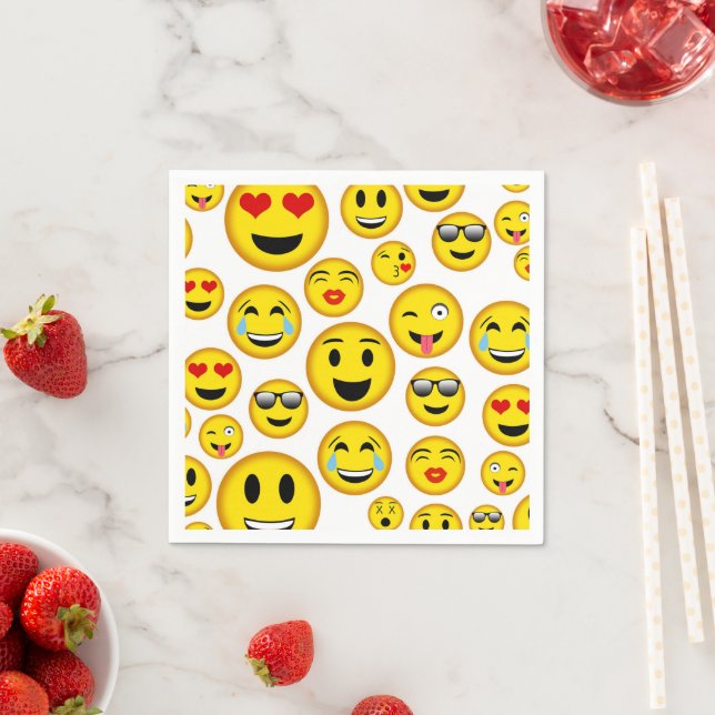 Guardanapos de festas de padrão Emoji misturados (Insitu)