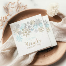 Guardanapos de floco de neve de primeiro aniversár