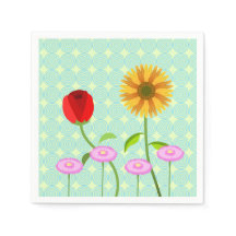 guardanapos de flores para a coleção de aniversári
