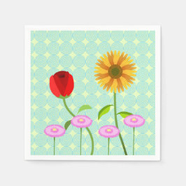 guardanapos de flores para a coleção de aniversári