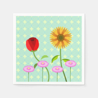 guardanapos de flores para a coleção de aniversári