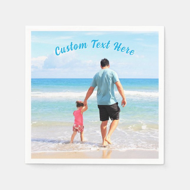Guardanapos de Fotos Personalizados com o Seu Text (Frente)