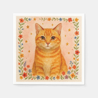 Guardanapos de Gato em Aquarela.