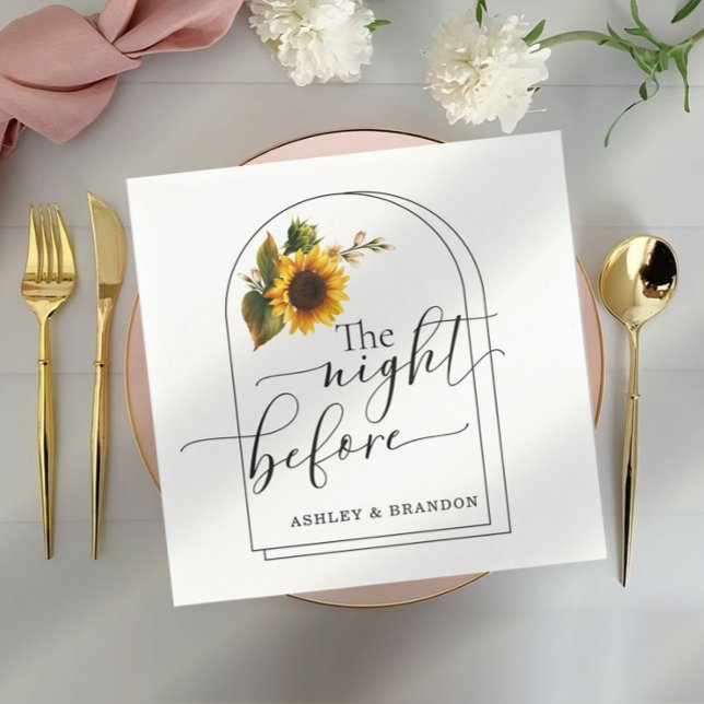 Guardanapos de Girassol Script Mínimo Na Noite Ant (Criador carregado)