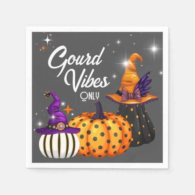 Guardanapos de Halloween com Boas Vibrações Apenas (Frente)