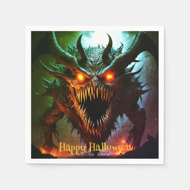 Guardanapos de Halloween de Monstro Gigante (Frente)