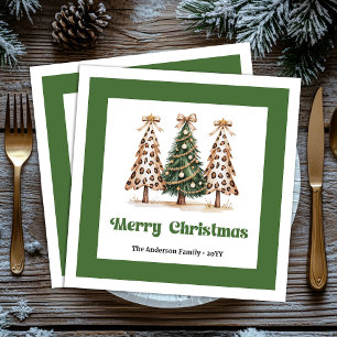 Guardanapos de jantar de Natal com tema Leopardo C