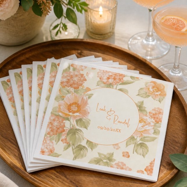 Guardanapos de jantar de papel floral laranja para (Criador carregado)