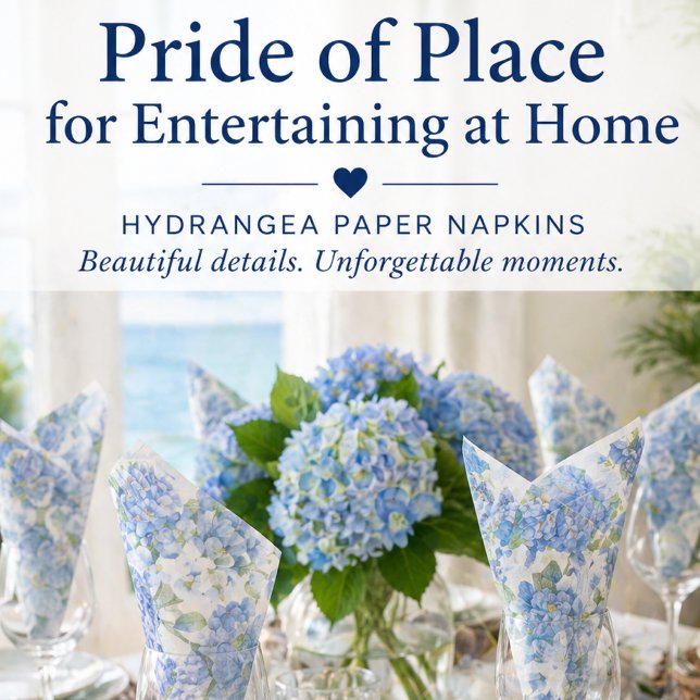 Guardanapos de Jantar Florais de Hortênsia Azul (Effortless elegance for your table—hydrangea napkins styled to impress at every gathering)