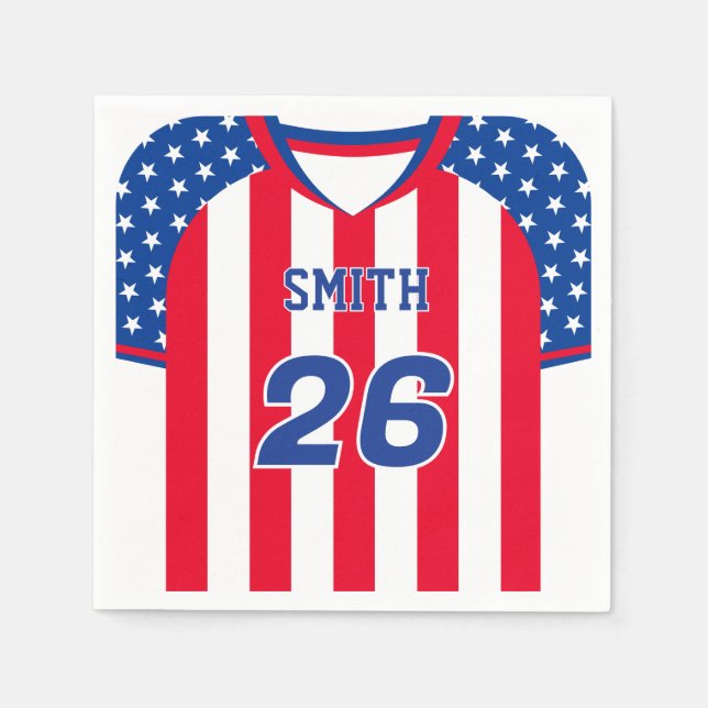 Guardanapos de Jersey de Futebol EUA Personalizado (Frente)