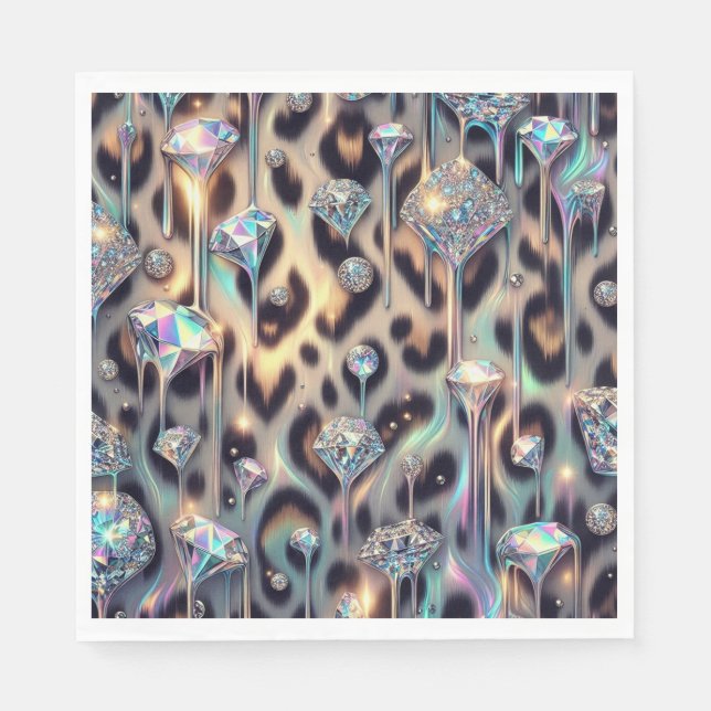 Guardanapos de Luxo Estampa Leopardo Opal (Frente)