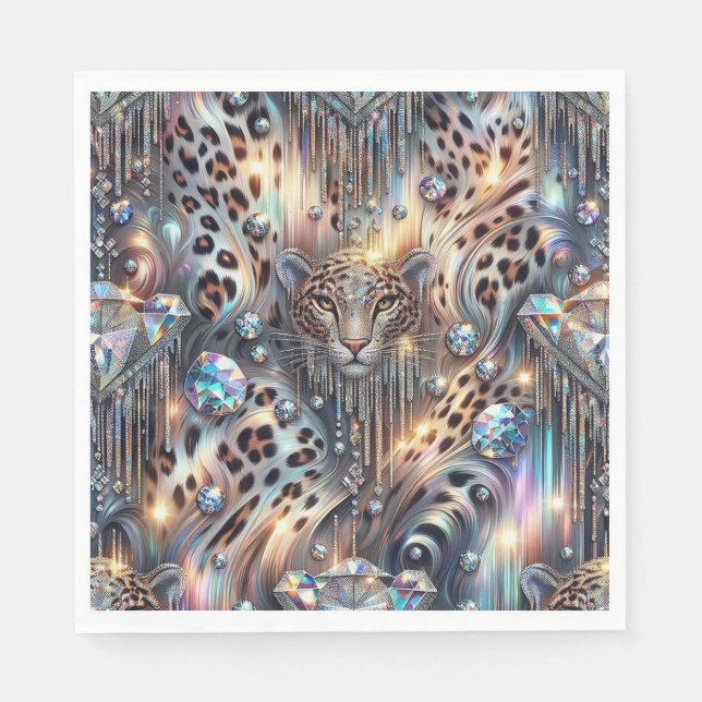 Guardanapos de Luxo Estampa Leopardo Opal (Frente)