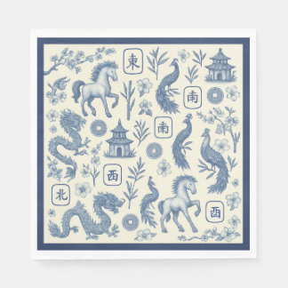 Guardanapos de Mahjong Toile do Ano do Cavalo