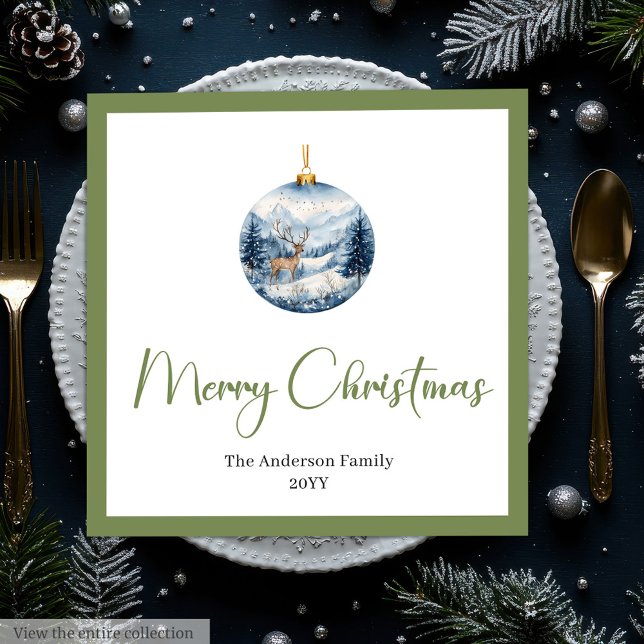 Guardanapos de mesa com cena rústica boêmia elegan (Stylish Bohemian Rustic Winter Scene Table Napkins)