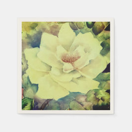 Guardanapos de mesa florais rosa amarelo cremoso