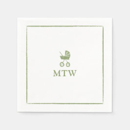 Guardanapos de Monograma de Carrinho de Bebê Churr