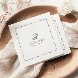 Guardanapos de Monograma de Casamento Clássico Sim