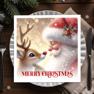 Guardanapos de Natal Alegre Rudolph Jantar de Nata