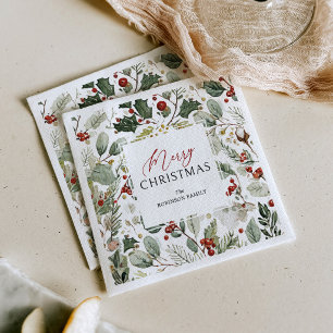 Guardanapos de Natal Botânicos Personalizados