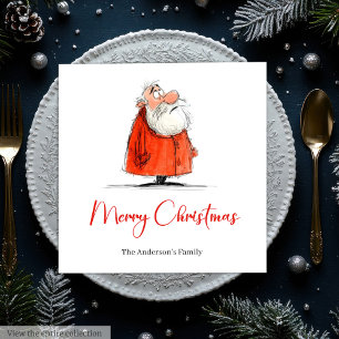 Guardanapos de Natal Caprichosos com Papai Noel em
