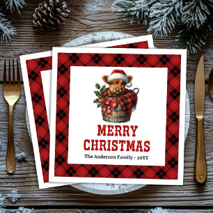 Guardanapos de Natal caprichosos de vaca das Terra