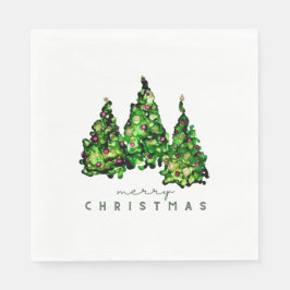 Guardanapos de Natal com Design de Tinta Alcoólica