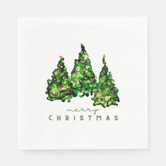 Guardanapos de Natal com Design de Tinta Alcoólica
