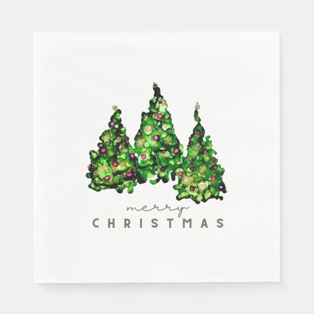 Guardanapos de Natal com Design de Tinta Alcoólica (Frente)
