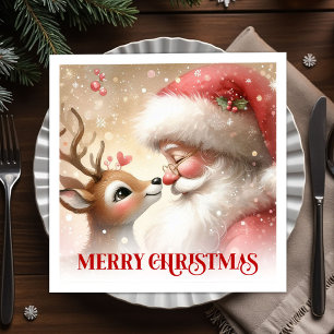 Guardanapos de Natal Cozy Santa Claus Rudolph Jant