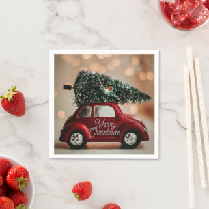 Guardanapos de Natal de Carro Retro Festivo – Conj