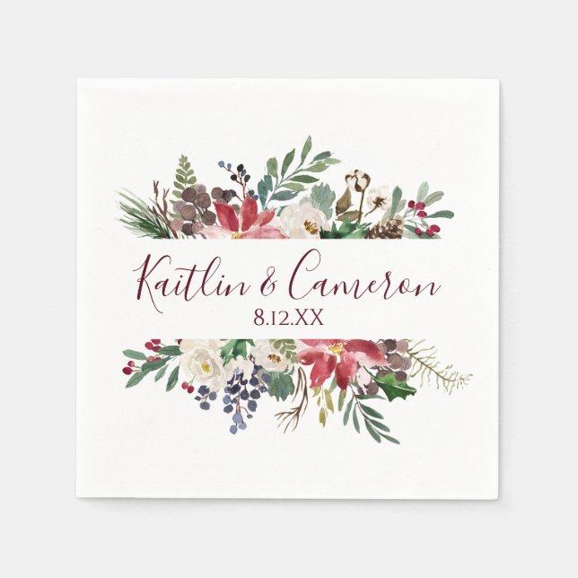 Guardanapos de Natal de Inverno para Casamento | B (Frente)