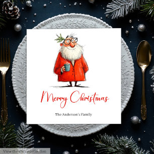 Guardanapos de Natal do Papai Noel Engraçado Moder