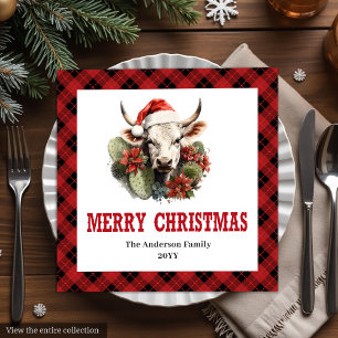 Guardanapos de Natal em Xadrez Country Rústico