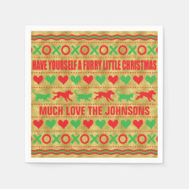 Guardanapos de Natal Personalizados "FurryChristma